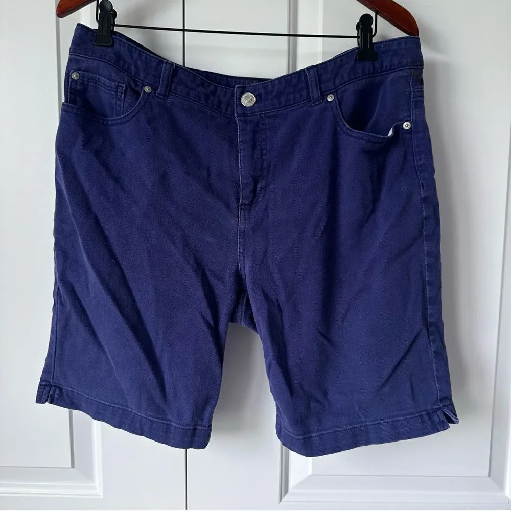 Izod Size 14 Deep Purple Bermuda Denim Shorts